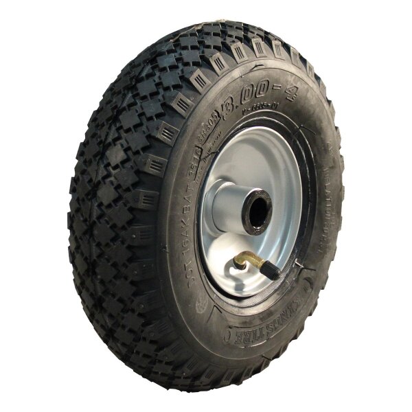 KINGS TIRE Komplettrad 3.00-4 V-6605 2PR + 2.10x4H2 ET0 Rollenlager Ø20 NL69 Stahl grau