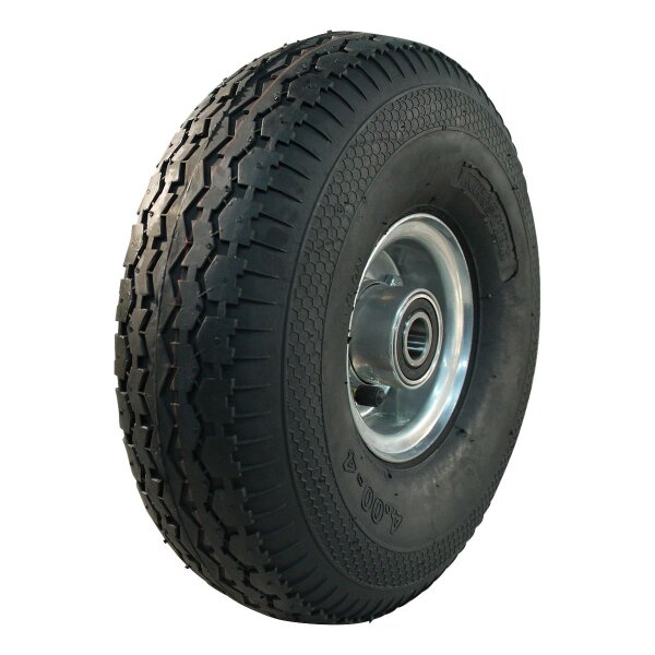 KINGS TIRE Komplettrad 4.00-4 V-6504 4PR + 2.10-4 ET0 Kugellager Ø20 NL75 Stahl grau