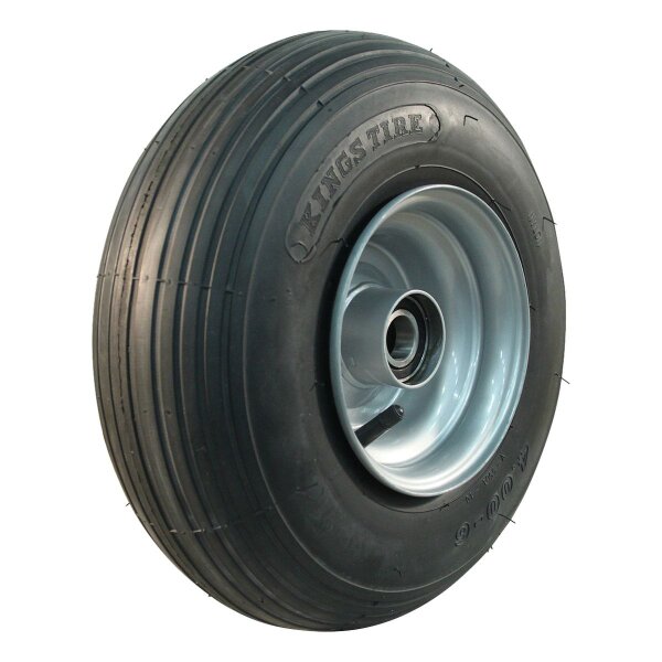 KINGS TIRE Komplettrad 4.00-6 V-5501 4PR + 4.50Ax6 ET0 NL75 54 A3 Stahl grau