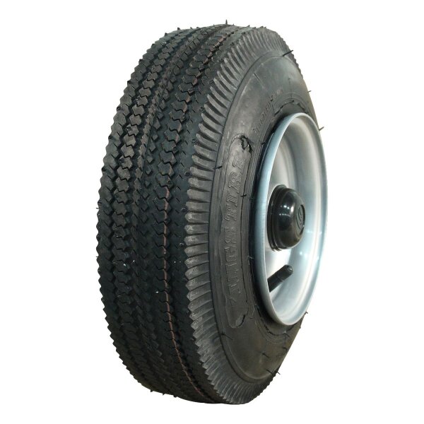 KINGS TIRE Komplettrad 4.10/3.50-6 V-6603 4PR + 4.50Ax6 ET0 NL75 44 A3 Stahl grau