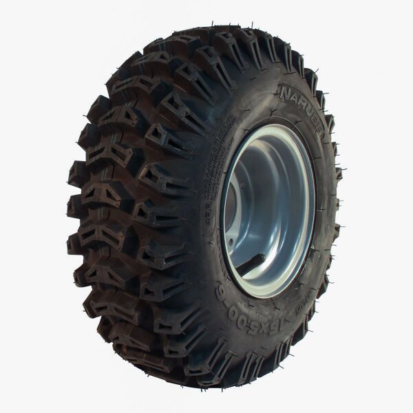 NaRubb Satz Komplettrad 15x5.00-6 S-2102 4PR + 4.50Ax6H2 ET0 60/90/4 61 A3 Stahl grau