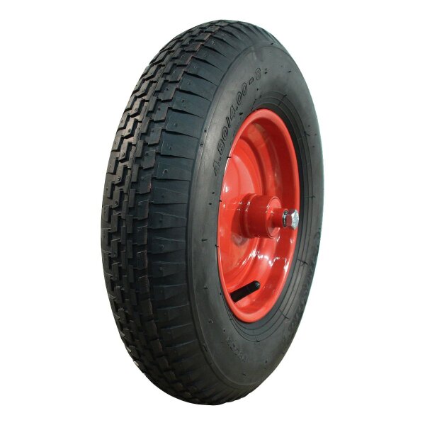 KINGS TIRE Komplettrad 4.80/4.00-8 V-6635 4PR + 2.50Ax8 ET0 NL96 Stahl Rot