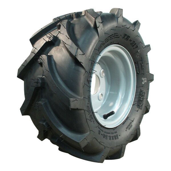 DURO Komplettrad 18x8.5-8 TR-317 4PR + 5.50x8H2 ET0 60/100/4 Stahl grau rechts