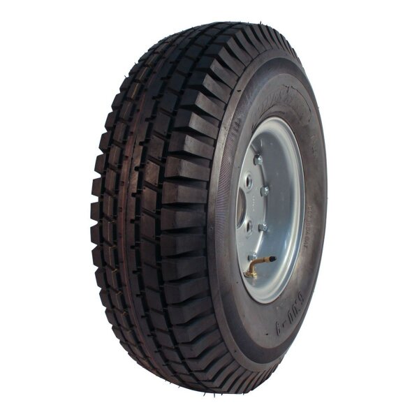 DURO Komplettrad 6.00-9 HF-223 6PR + 4.00E-9 ET0 94/140/5 Stahl grau