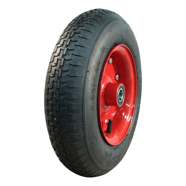 KINGS TIRE Komplettrad 4.80/4.00-8 V-6635 4PR + 3.00D-8 ET0 NL100 Stahl Rot