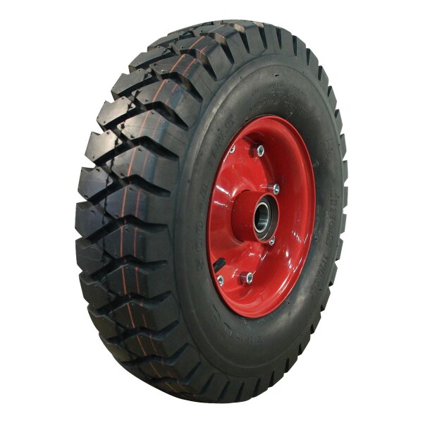KINGS TIRE Komplettrad 6.00x9 V-2502 12PR + 4.00E-9 ET0 NL100 121 A5 Stahl Rot