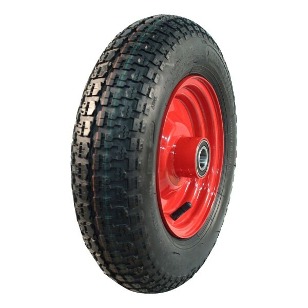KINGS TIRE Komplettrad 3.50-8 V-9128 4PR + 2.50Ax8H2 ET0 NL100 46 N Stahl Rot