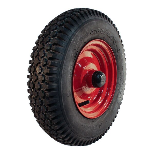 NaRubb Komplettrad 4.80/4.00-8 S-2202 4PR + 2.50x8H2 ET-8 NL88 A3 Stahl Rot