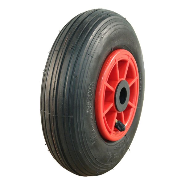KINGS TIRE Komplettrad 2.50-4 V-5501 4PR 2.10x4 Rollenlager Ø20 NL75 kunststoff, Rot
