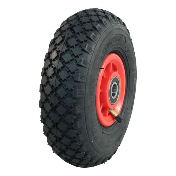 NaRubb Komplettrad 3.00-4 S-2303 2PR + 2.10x4 NL75 kunststoff, Rot