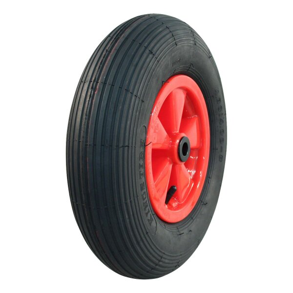 KINGS TIRE Komplettrad 4.80/4.00-8 V-5501A 2PR + 2.50Ax8 Gleitlager Ø20 NL88 kunststoff, Rot