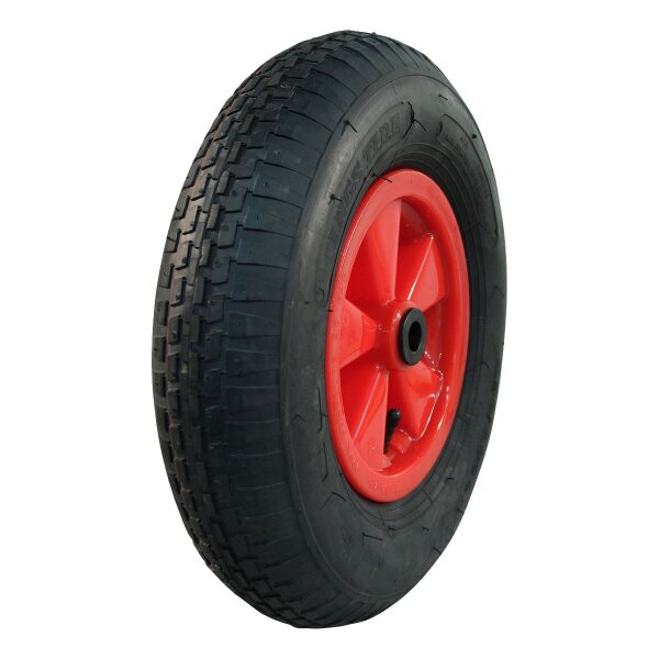 KINGS TIRE Komplettrad 4.80/4.00-8 V-6635 4PR + 2.50Ax8 Gleitlager Ø20 NL88 kunststoff, Rot