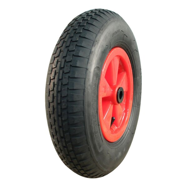 KINGS TIRE Komplettrad 4.80/4.00-8 V-6635 4PR + 2.50Ax8 Rollenlager Ø20 NL88 kunststoff, Rot
