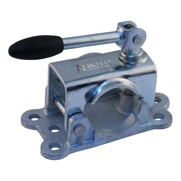 Novio Klemmhalter Ø48mm verzinkt, Grundplatte Guss, mit Klappkurbel