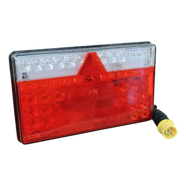 Aspöck Rückleuchte Multiled II links 8 PINs Bajonett gelb + 0,5m Kabel, 8 x 1mm² Kennzeichenbeleuchtung