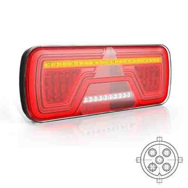 Tralert Rückleuchte LED links 5 PINs Bajonett Bremslicht dynamisches blinklicht  Nbelscheinwerfer Rückfahrleuchte Neon-Rücklicht Länge Dreieick IP67 12/24 V Lavaflow