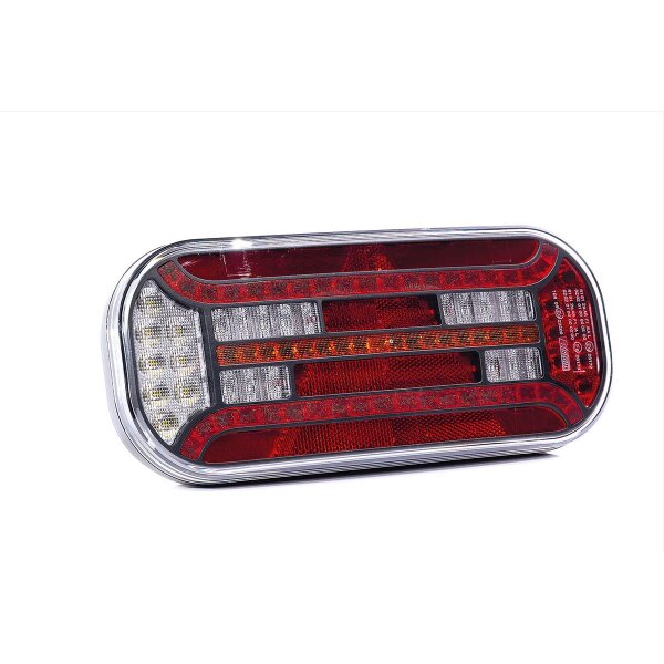 Fristom Rückleuchte links 100cm Kabel 302 x 130 x 51mm Aufbau Bremslicht dynamisches blinklicht Nebelleuchte Rückfahrscheinwerfer Rückleuchte Länge Dreieick 152mm IP67 12/24 V CE, ECE-R10 / R7 / R6 / R38 / R23 / R3