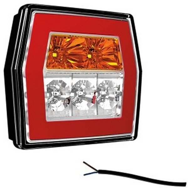 Fristom Rückleuchte LED links und rechts anwendbar Kabel Bremslicht Blinkleuchte    Neon-Rücklicht  IP68 12/24 V Lavaflow