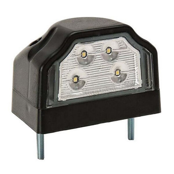 Fristom Kennzeichenleuchte LED 12/24 V 96 x 66 x 64mm Gleitender Stecker 70mm  CE, ECE-R10 / R7 / R4 weiß