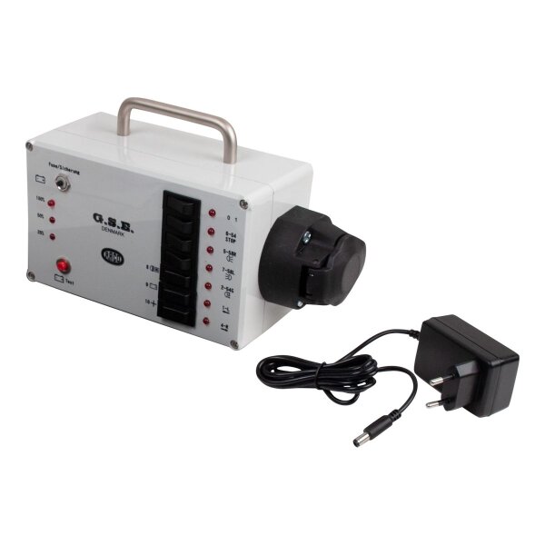 G.S.E. Mobiles Testgerät 12V für Anhänger-Beleuchtung wiederaufladbar