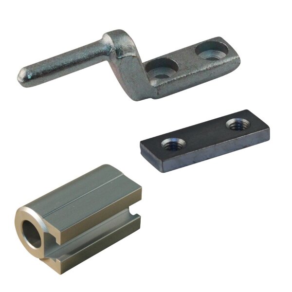 Novio Scharnierpin Scharnierpin + Gewindeplatte + Scharnierpingehäuse Gegenplatte Scharnierpingehäuse glanz verzinkt