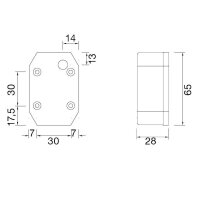 Aspöck Flexipoint 1 Begrenzungsleuchte weiß mit Halter 31-6569-037