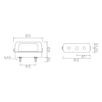 Aspöck Regpoint Small Kennzeichenleuchte mit DC-Kabel 800mm, 12/5 Volt