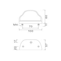 Aspöck Regpoint LED Kennzeichenleuchte mit DC-Kabel 800mm