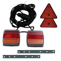 LED-Rückleuchten Set magnetisch inkl. 7,5m Kabel & Dreieckrückstrahler Anhänger