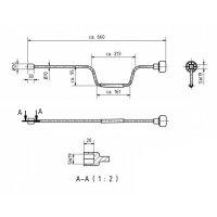 Handkurbel SW19 Länge 660mm sechskant für Kurbelstützen