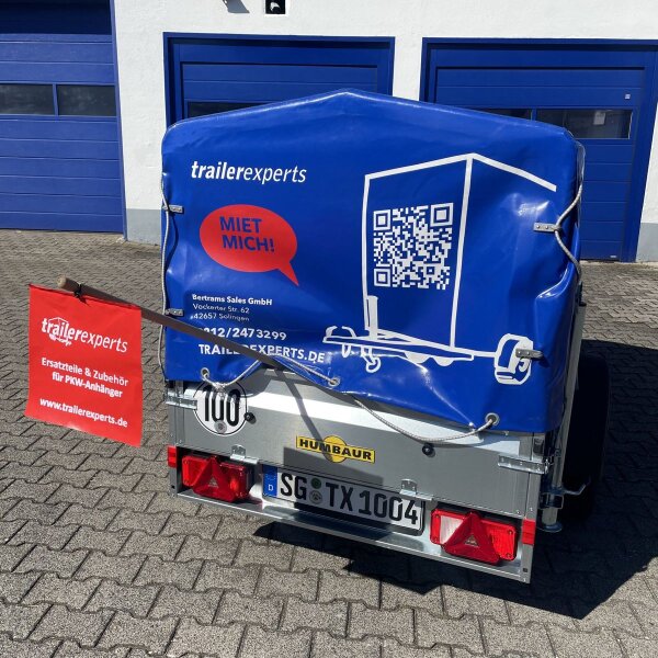 Anhänger Warnfahne 30x30cm